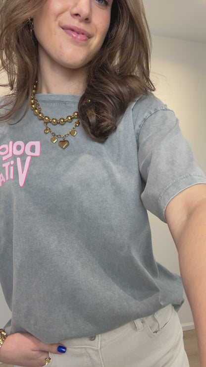 Shirt 'dolce vita' - grijs