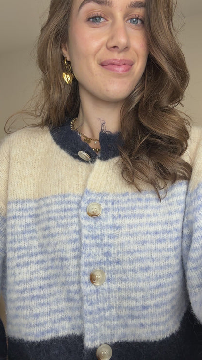 Trui met ruffles - blauw