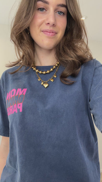 Shirt 'mon amour' - blauw