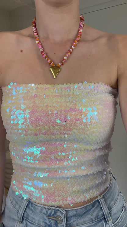 Pailletten tube bandeau top