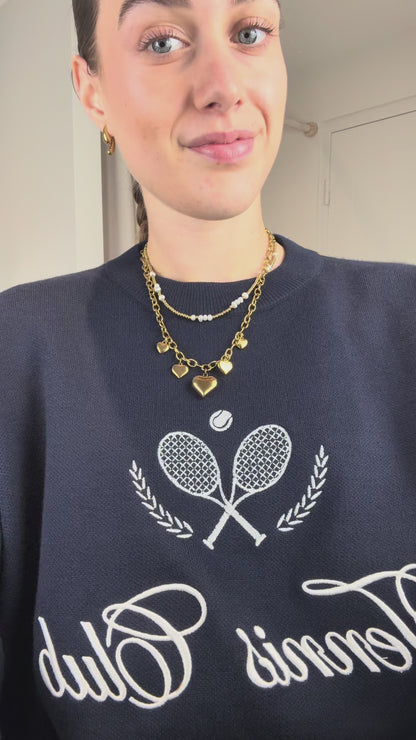 Zachte trui tennis - navy