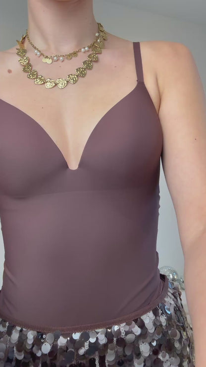 Pailletten rokje - bruin