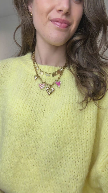 Oversized gebreide trui - geel