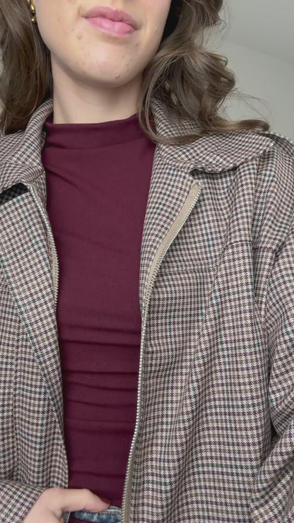 Geruiten jas - bruin/bordeaux