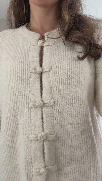 Cozy mandarin top - beige