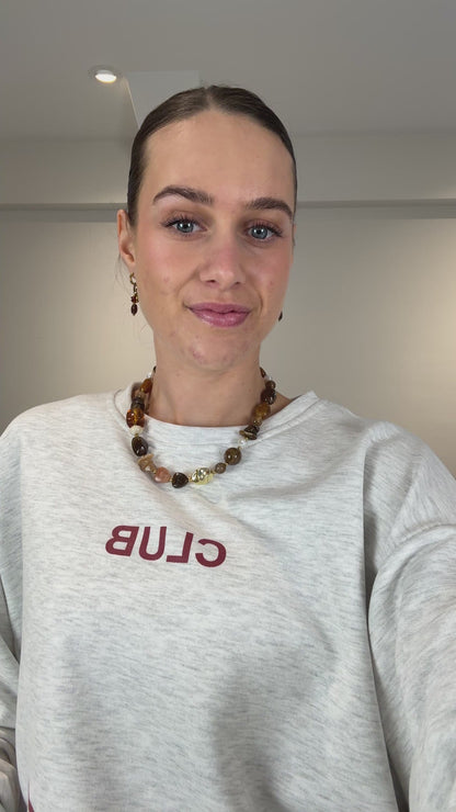 Trui doorlopende tekst - grijs