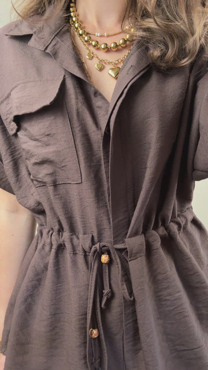 Getailleerde blouse top - bruin