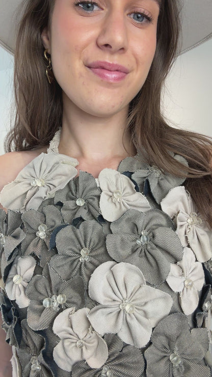 Handgemaakte bloemen halter top