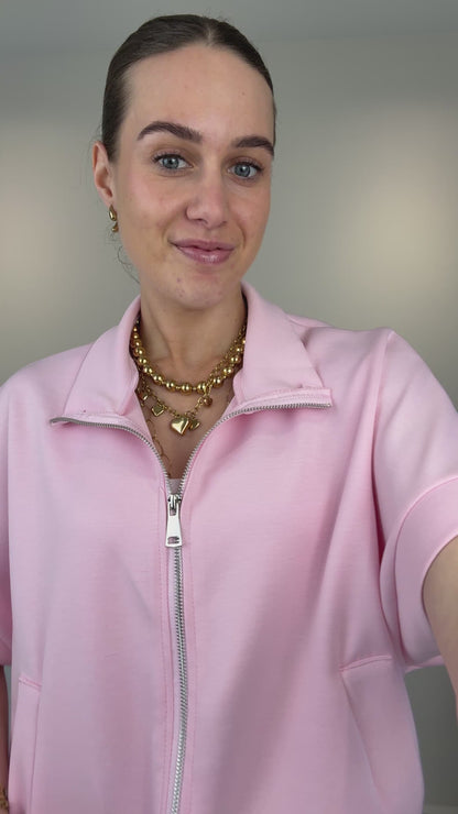 Top/vest met rits - roze