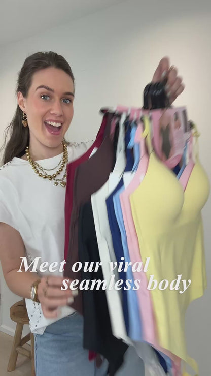 Seamless shaping body met cups - roze