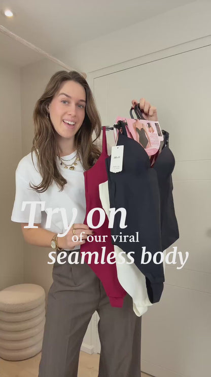 Seamless shaping body met cups - bordeaux