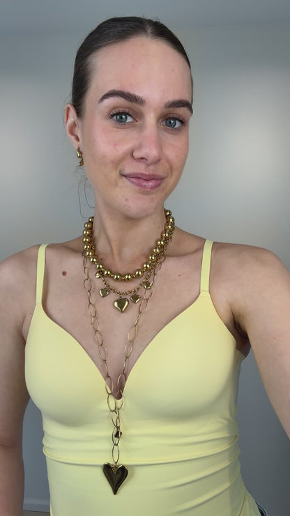 Seamless shaping body met cups - geel