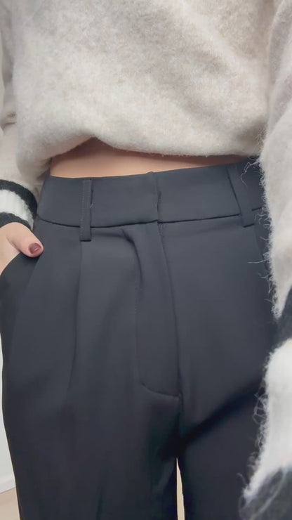 Wide leg pantalon - zwart