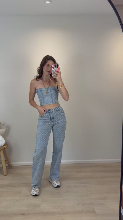 Bandeau tube top - denim