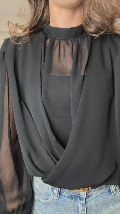 Overslag top - zwart