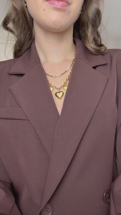 Getailleerde blazer - bruin