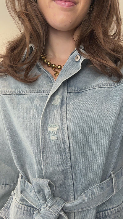 Getailleerd spijkerjasje - denim