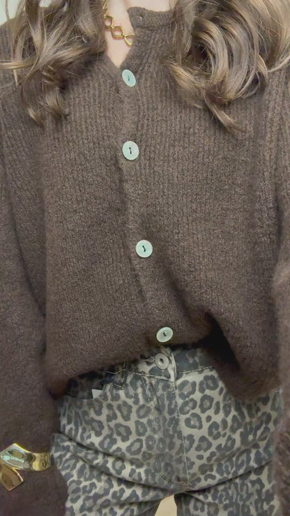 Mid waist - balloon stretch jeans - panter