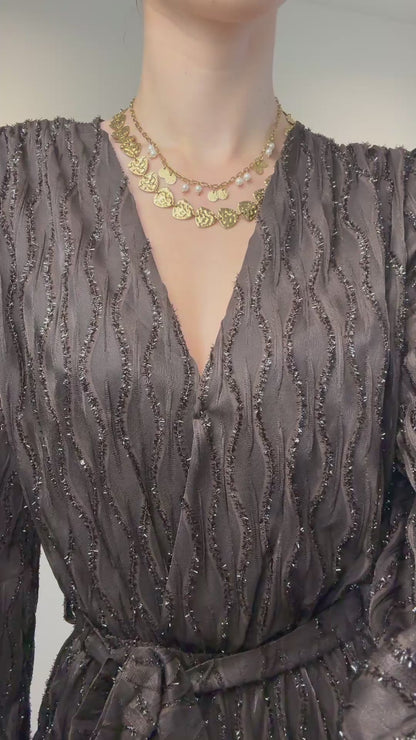 Glitter playsuit - bruin