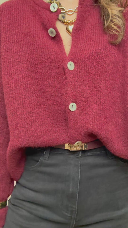 Cozy top/vest lange mouw - bordeaux