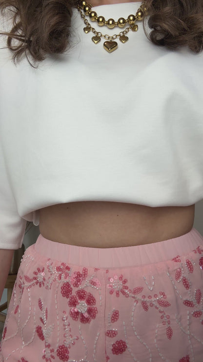 Pailletten short - roze