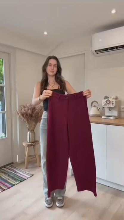 Pantalon met stretch - bordeaux