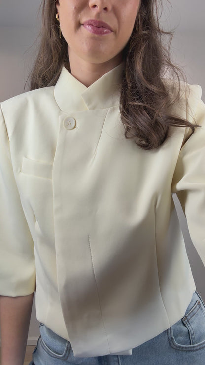Front split blazer - geel