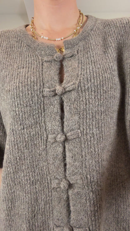 Cozy mandarin top - bruin