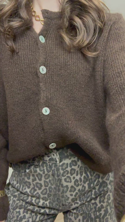 Cozy top/vest lange mouw - bruin