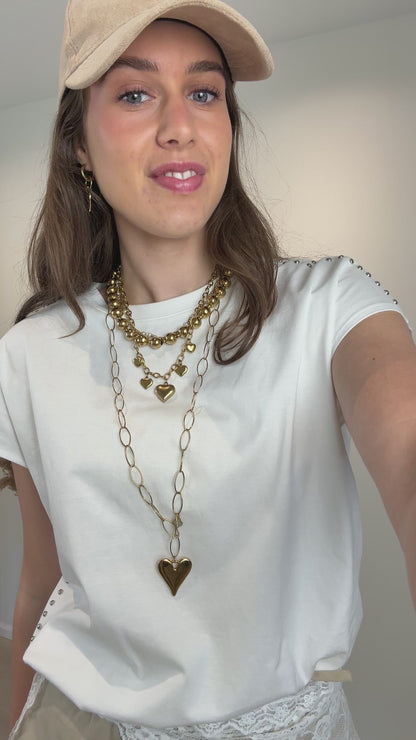 Top met studs - wit