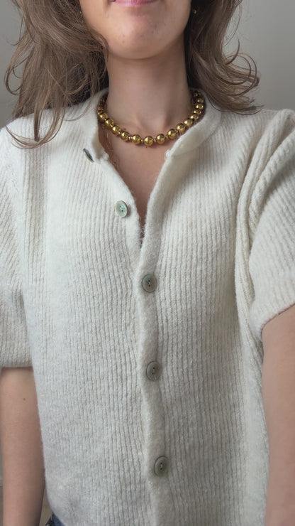 Comfy top/vest korte mouw - beige