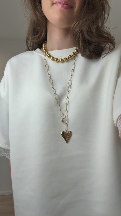 Split shirt met kant - wit