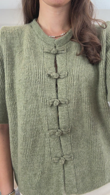 Cozy mandarin top - groen