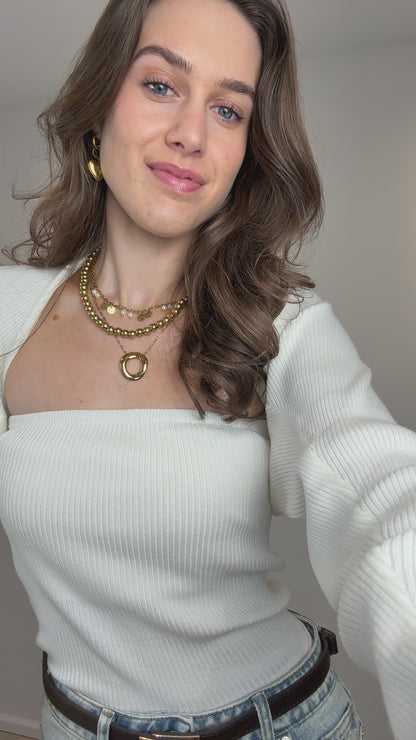 Tube top met vestje - creme