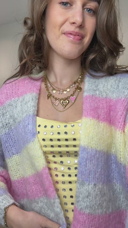 Vest - roze/paars/geel/grijs