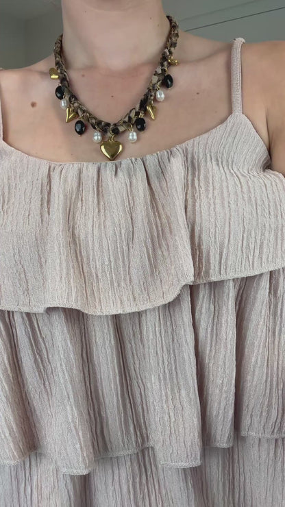 Ruffle top - beige