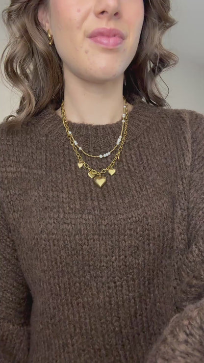 Oversized gebreide trui - bruin