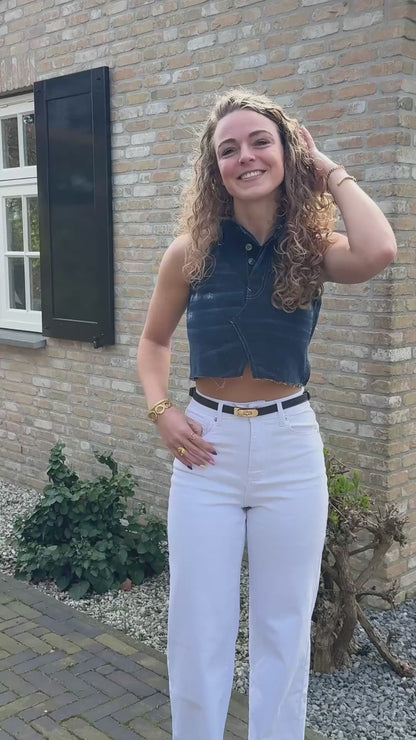 Handgemaakte top - denim