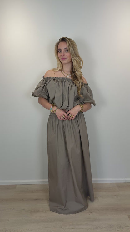 Off shoulder top - taupe