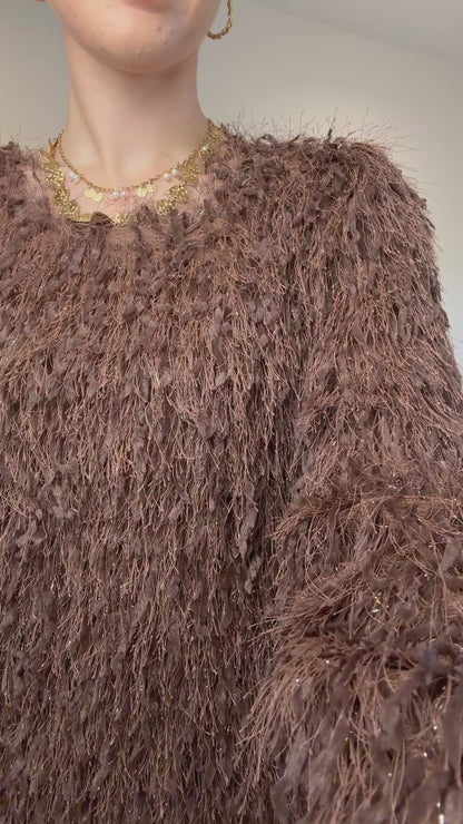 Franjes jurk - bruin