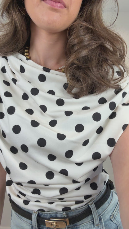 Polkadot top - wit