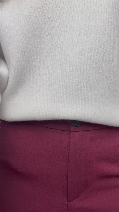 Pantalon met stretch - bordeaux