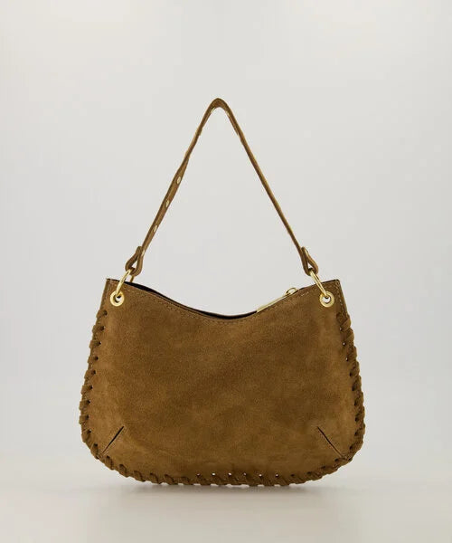 Leren suede tas Casey - taupe