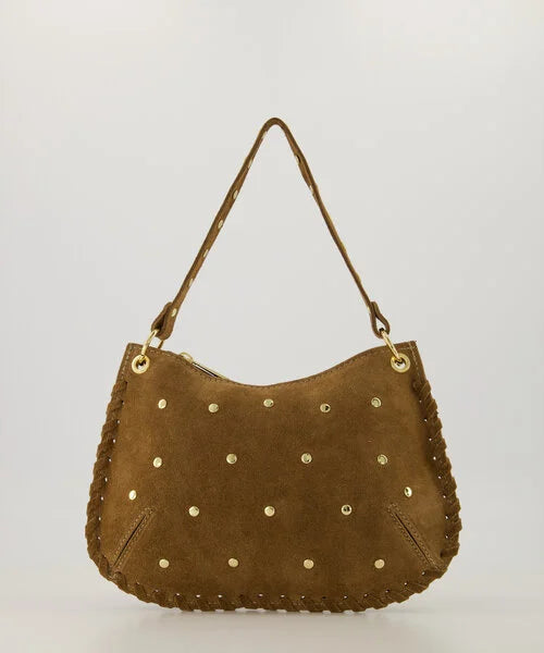 Leren suede tas Casey - taupe